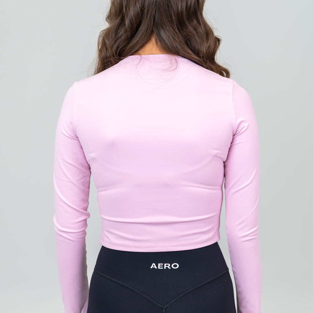 
                      
                        Baby-Pink Cropped Seamless Long-Sleeve
                      
                    