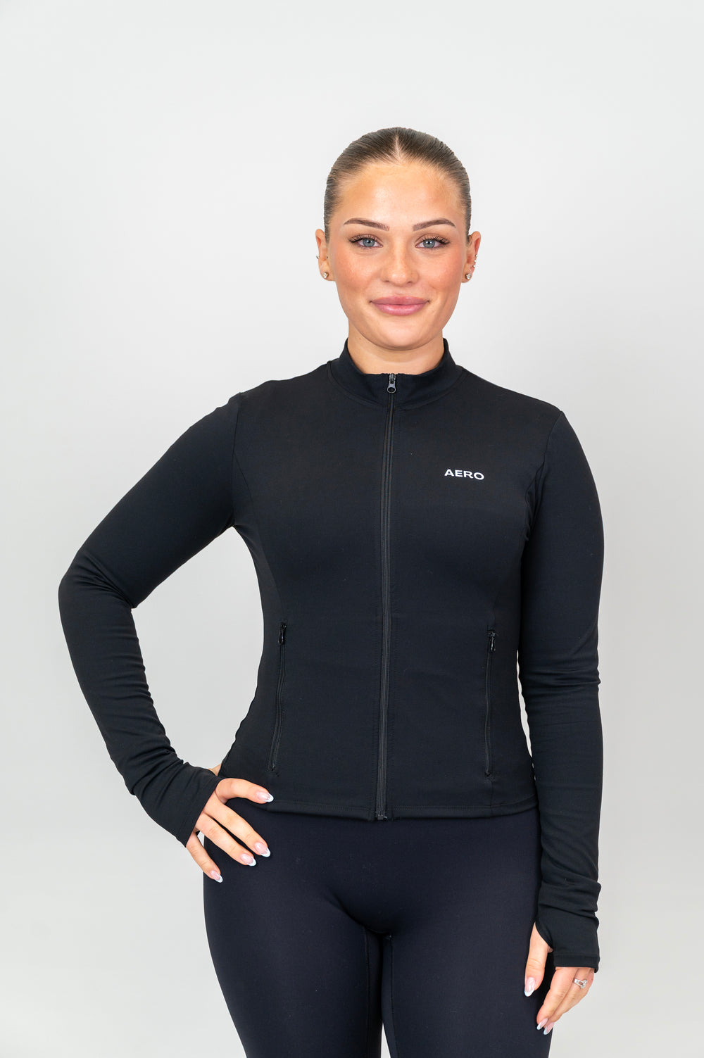 Black Sculpt Zip Jacket