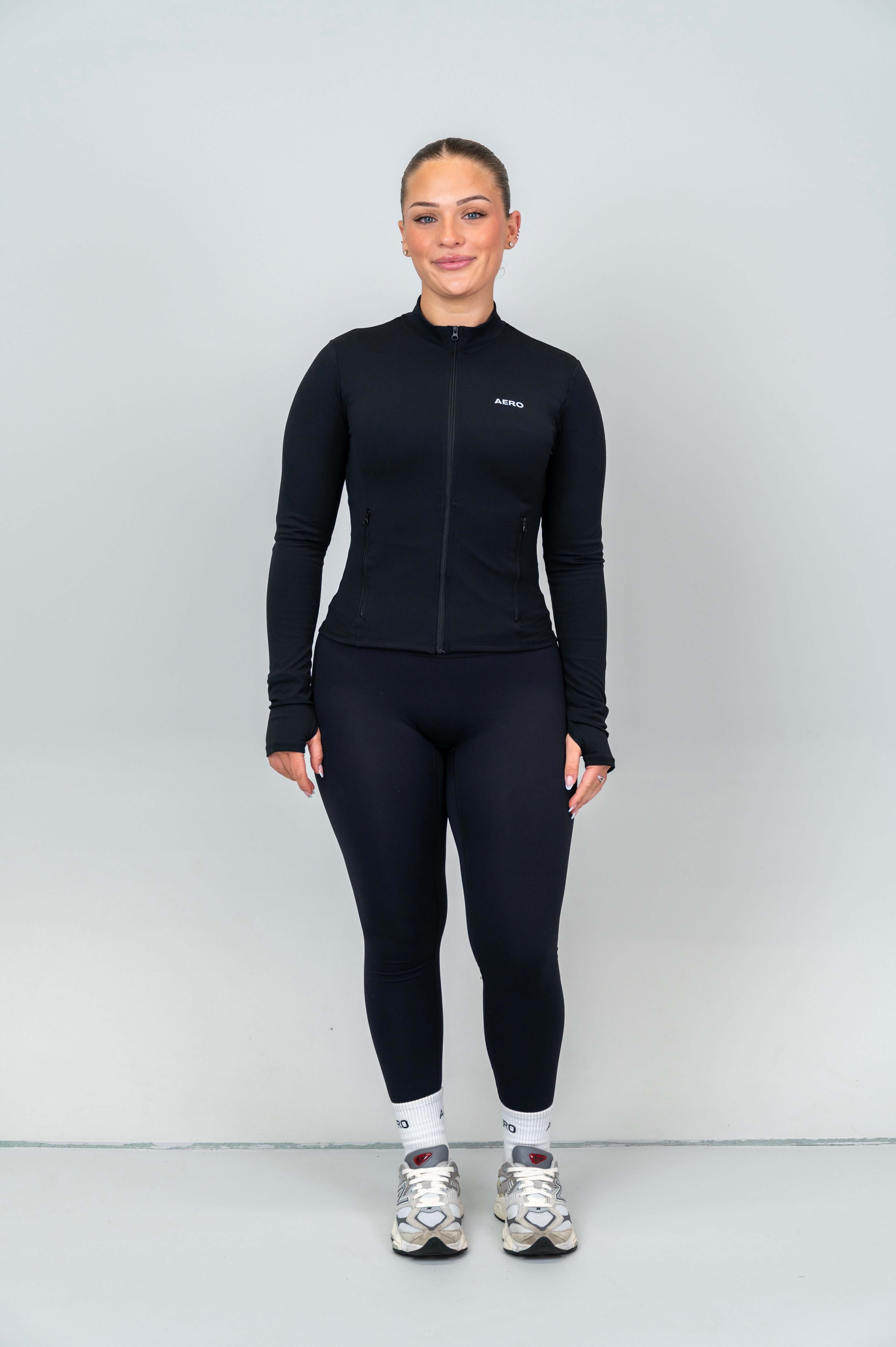 Black Sculpt Zip Jacket – Aero Apparel