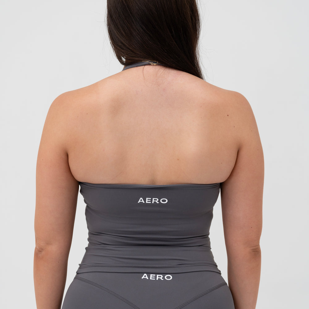 
                      
                        Charcoal Seamless Halter Top
                      
                    