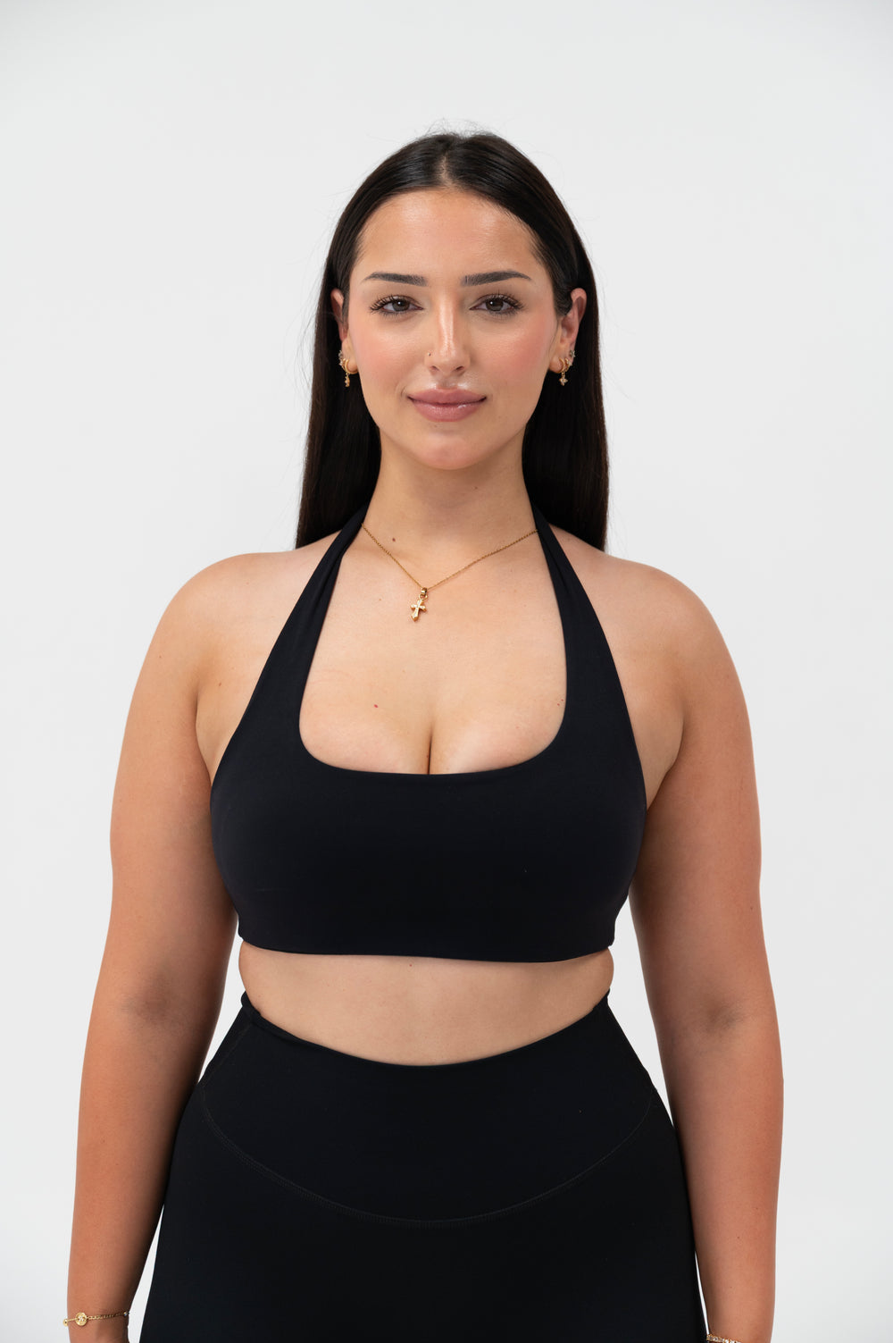 Black Seamless Halter Bra