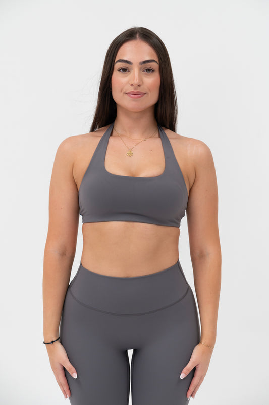 Charcoal Seamless Halter Bra
