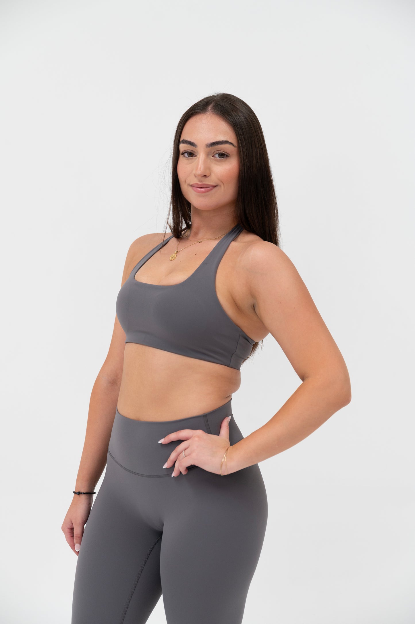 Charcoal Seamless Halter Bra