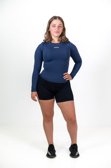  Navy Seamless Long-Sleeve