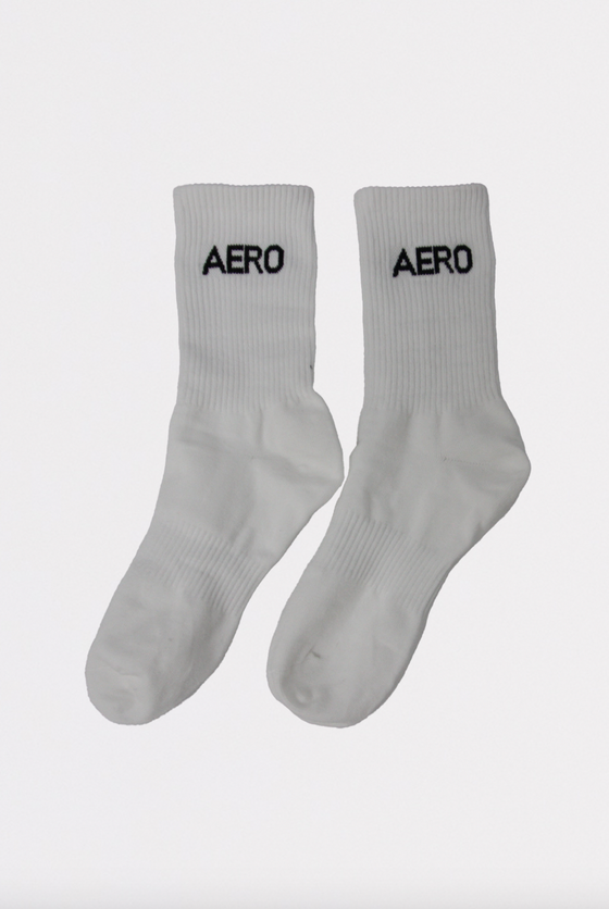 Calcetines blancos con logo Aero